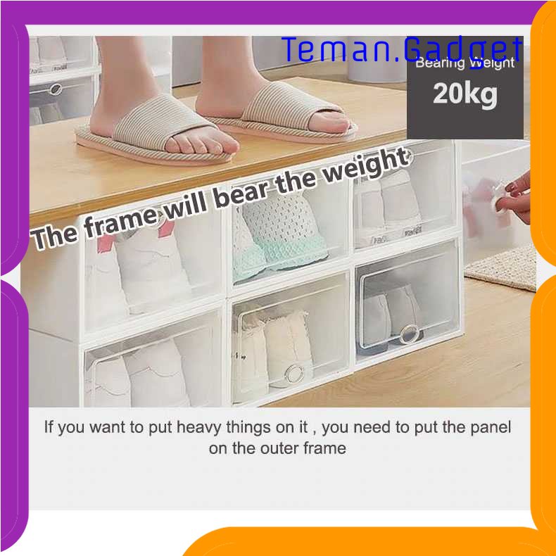 TG-RAK BNBS Kotak Susun Rak Organizer Sepatu Shoe Box 6 PCS Size L - LF010