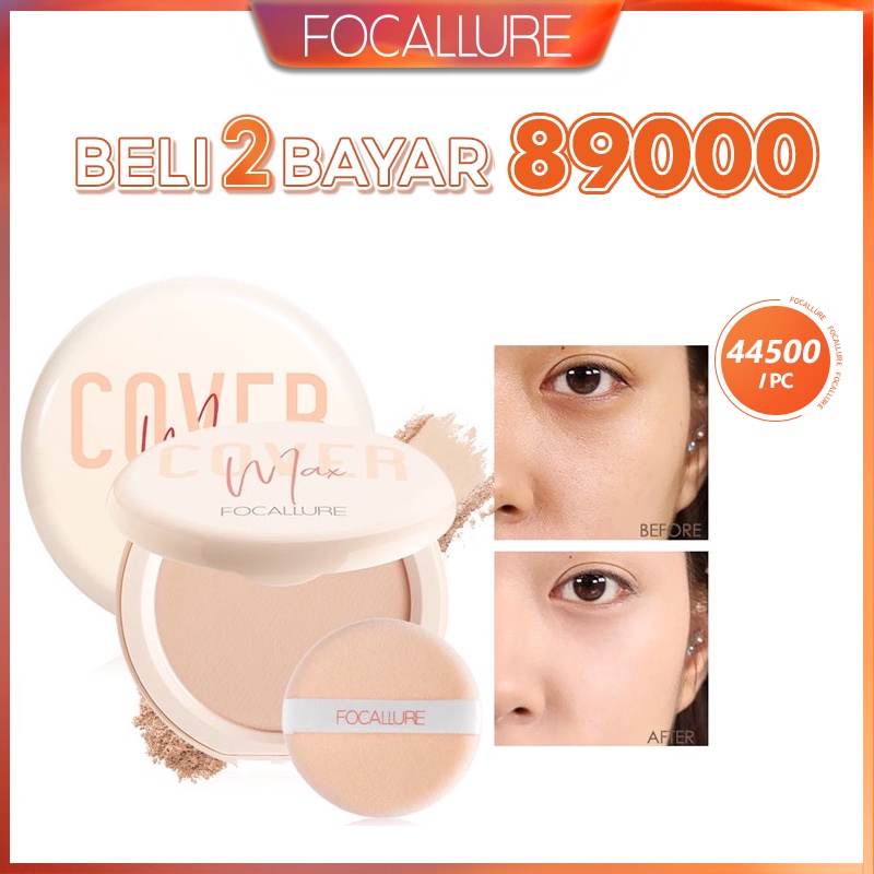 Focallure Perfect Cover Oil Control Matte Dry/Wet Two Way Cake Powder Foundation Long-lasting Pressed Powder