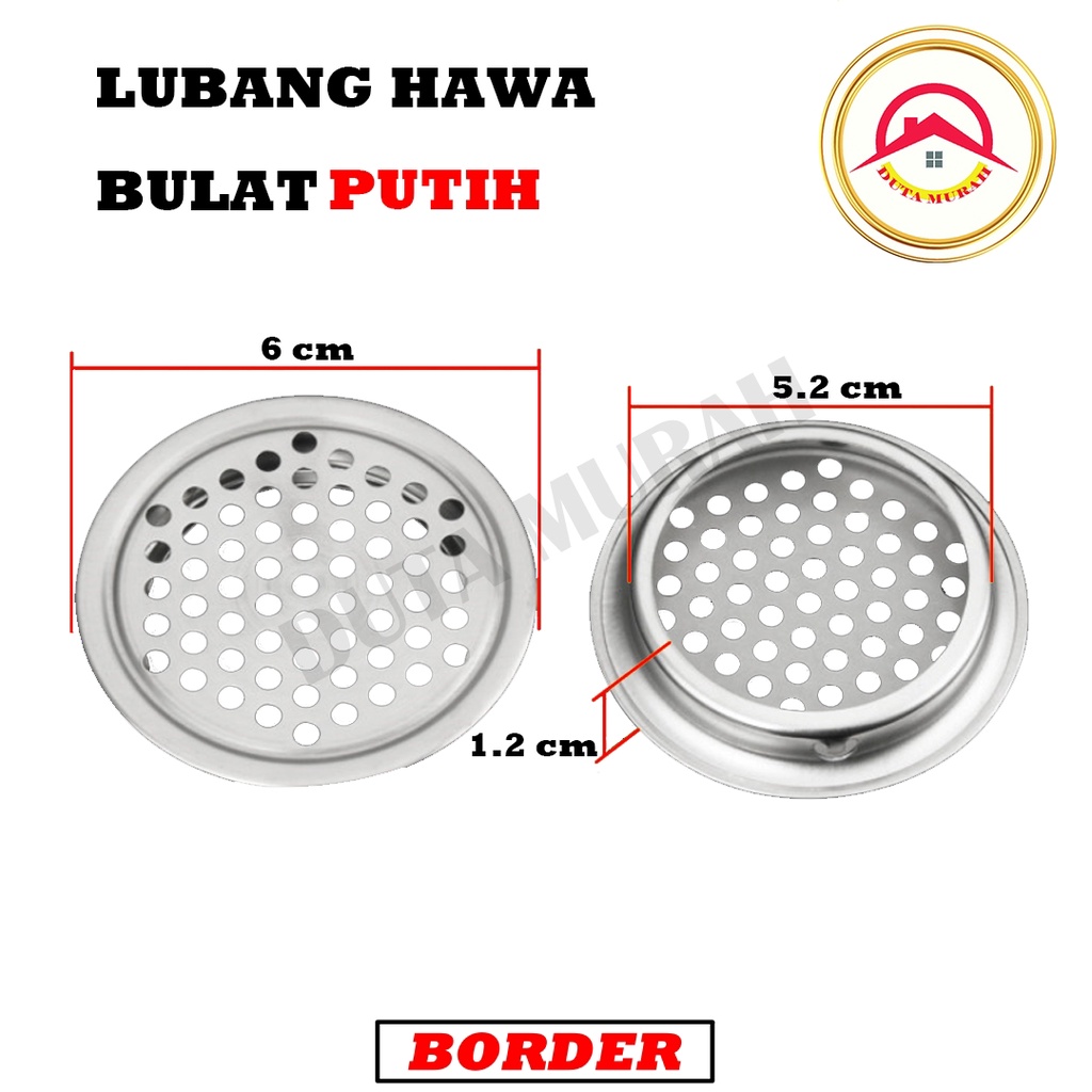 Saringan Udara Lubang Hawa Ventilasi Udara Cabinet Bulat Stainless