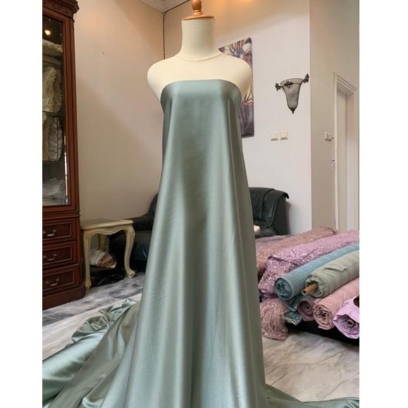 [NV6] Bahan Kain satin Maxmara Silk Original Warna Ash Sage Green 45