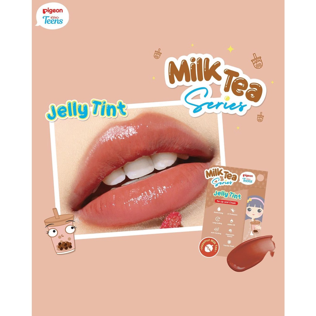 PIGEON TEENS JELLY TINT MILK TEA SERIES | All Color | Bibir Cantik &amp; Lembab Alami | Transferproof