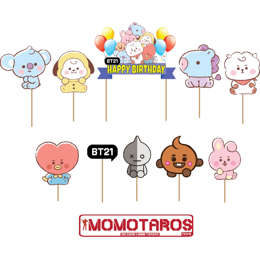 Topper cake BT21 Baby set isi 10 pcs