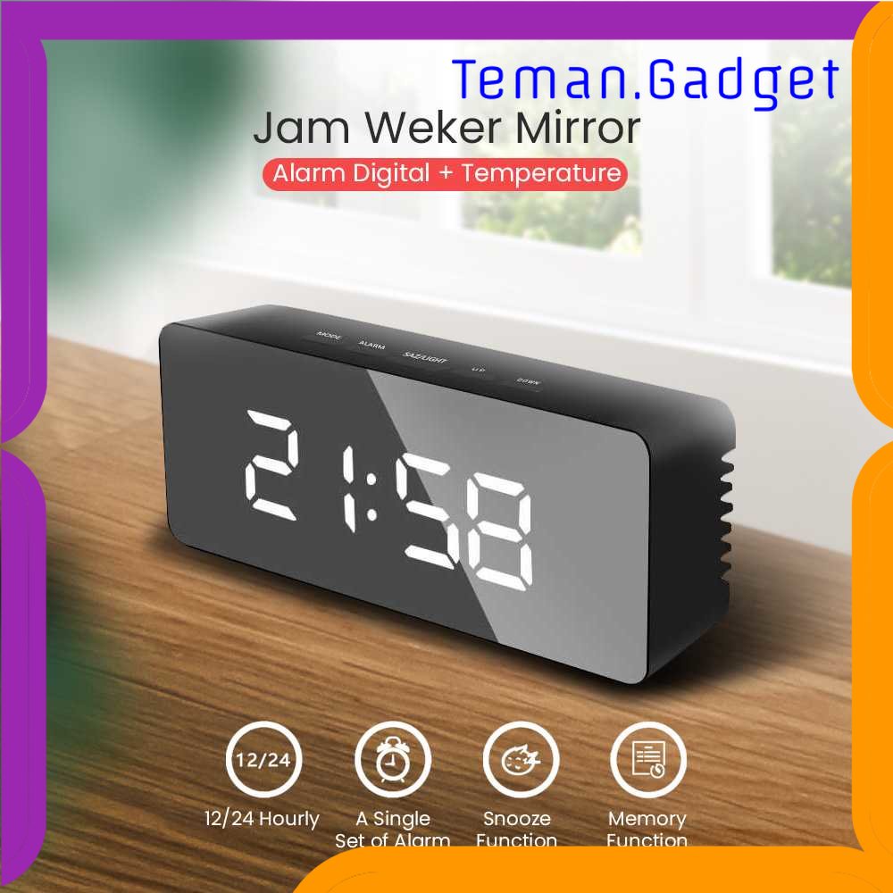 TG-PJM NieNie Jam Weker Mirror Alarm Digital + Temperature - TS-S69