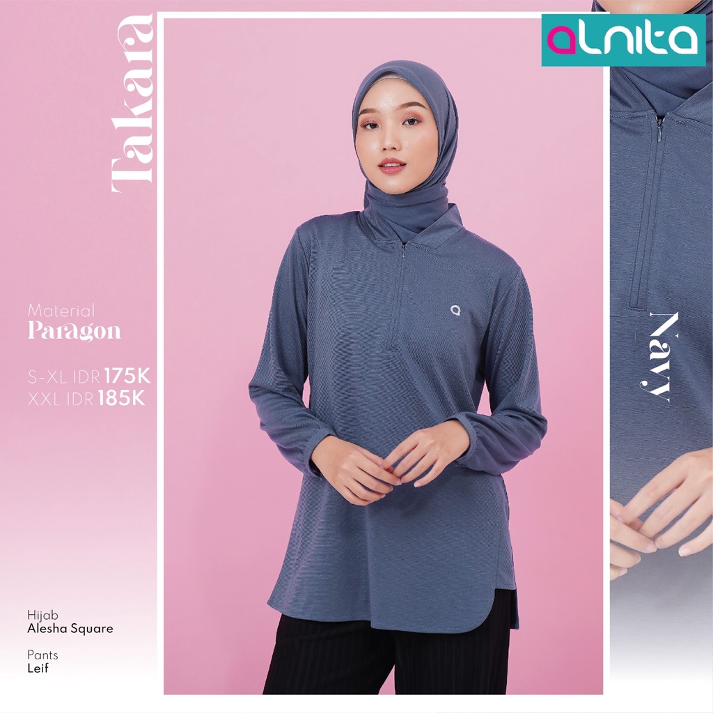 Alnita Takara Atasan Bahan Paragon Atasan Trendi Fashion Wanita by Alnita Bisa COD