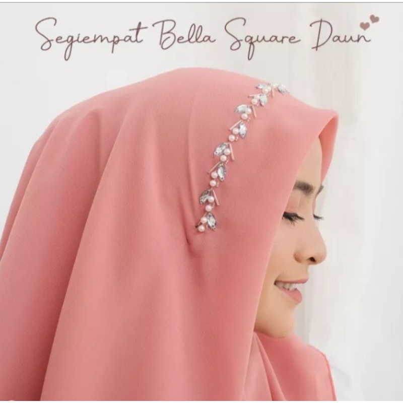 kerudung hijab segiempat payet daun/hijab payet/kerudung nyaman