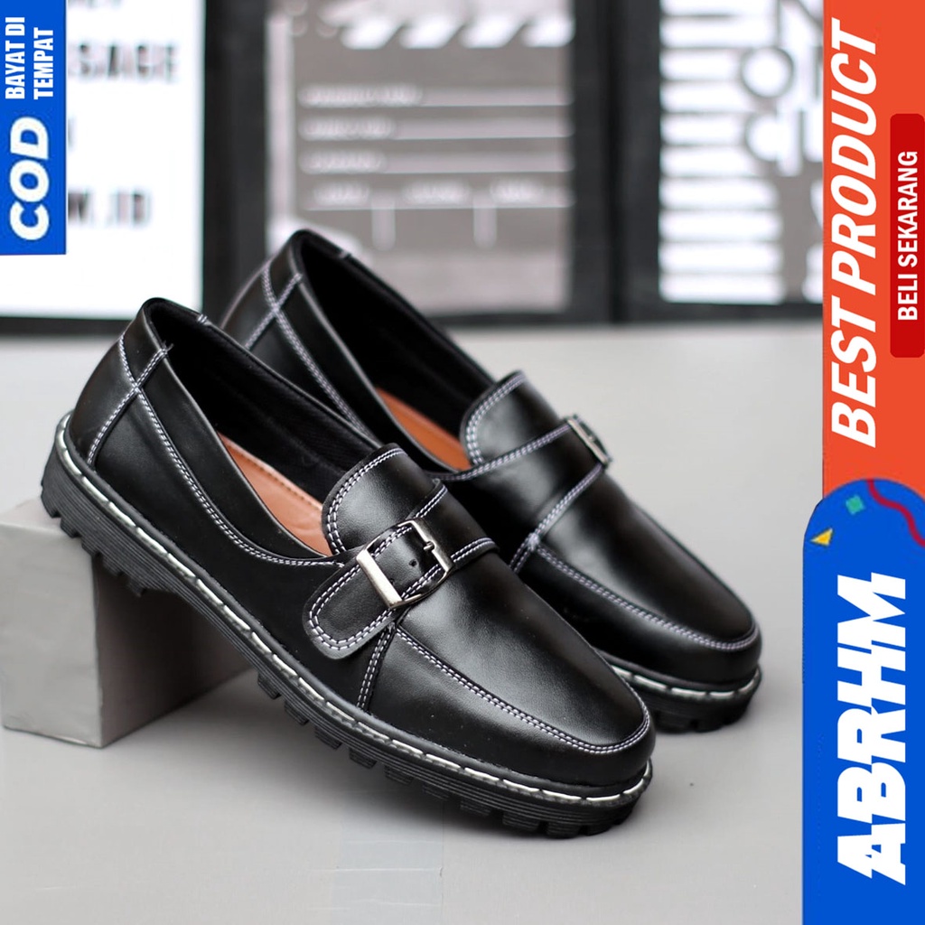 Sepatu Loafers Pria Docmart Formal Casual Pantofel Kerja Kantor Abrhm JUNIOR