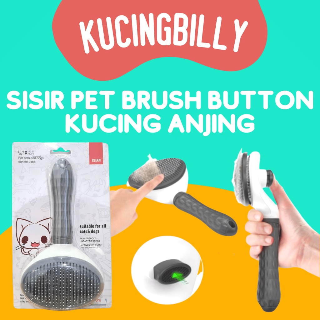 Sisir kucing anjing Hair Pet Brush with Button