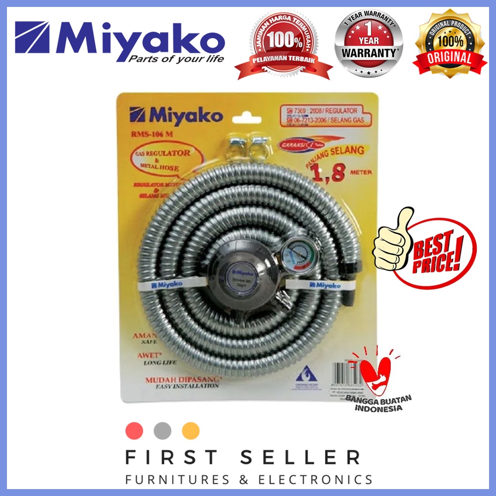 MIYAKO SELANG GAS + REGULATOR RMS-106 M/ RMS 106M (GARANSI RESMI)