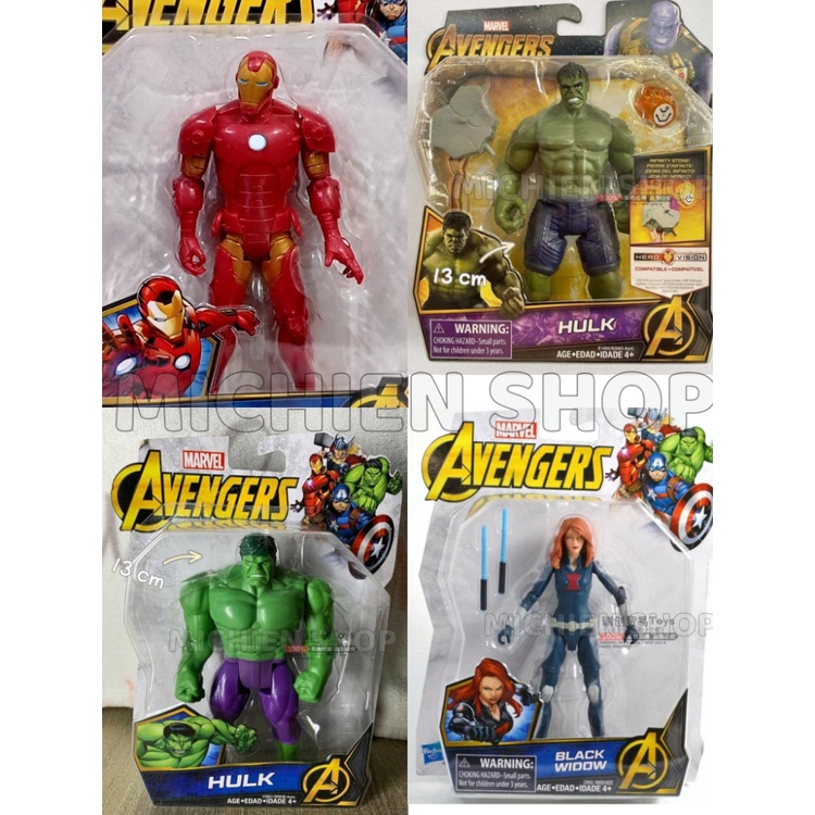 mainan Marvel Avengers Iron man Hulk Black Widow Hasbro