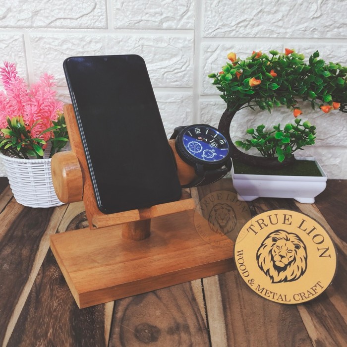 STAND HP KAYU DAN JAM TANGAN/DUDUKAN HP/PHONE HOLDER