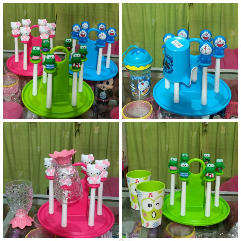 rak gelas hellokity keroppi doraemon