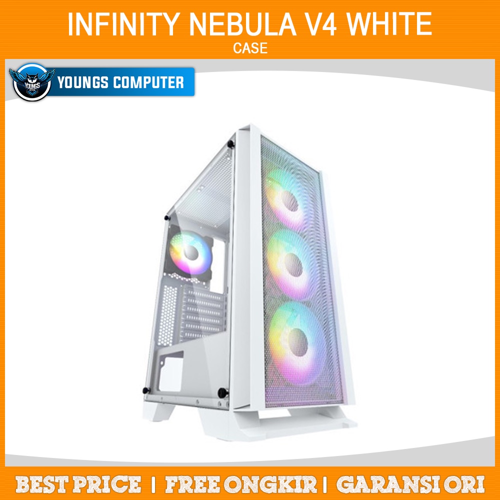 Gaming Case Infinity Nebula V4 White - Tempered Glass - ATX PC Casing