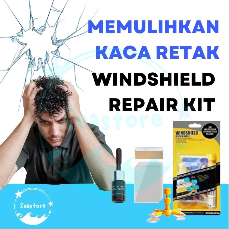 Lem Reparasi Kaca Mobil Hp LCD Retak Windshield Glass Repair Kit Sealent Perawatan Mobil Hitam Black