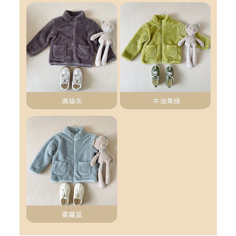 Jaket anak laki laki perempuan unisex jaket bulu sherpa anak 1-8 tahun