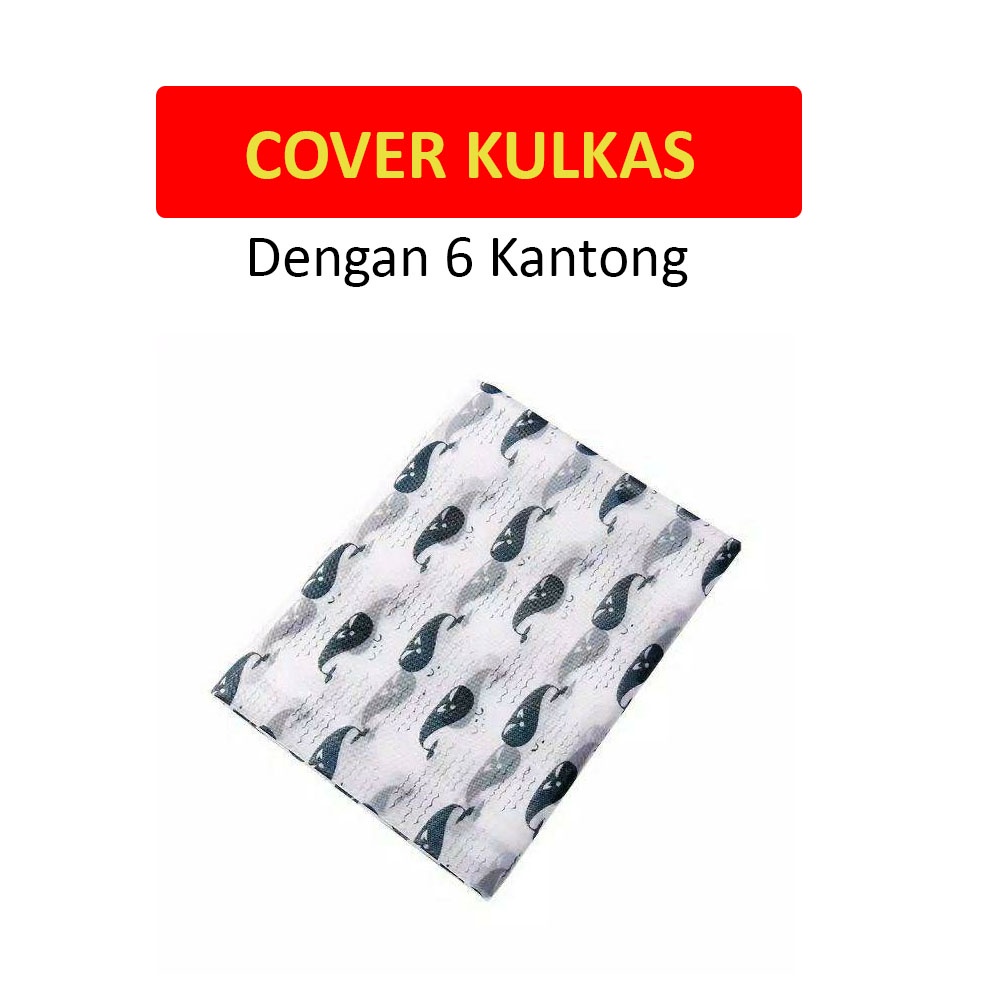 Taplak Kulkas Dengan 6 Kantong Cover Kulkas Taplak Mesin Cuci Refrigerator Cover Penutup Kulkas Penutup Mesin Cuci