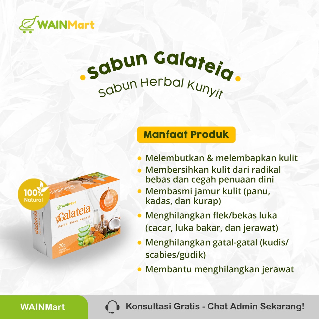 Sabun Galateia Sabun Kunyit Sabun Herbal  BPOM Anti Kurap Panu Kadas Gatal Hilangkan Jamur dan Mencerahkan Kulit