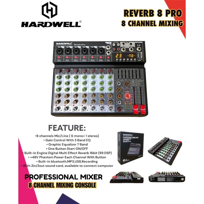 mixer 8 chanel Mixer Hardwell REVERB 8 pro original