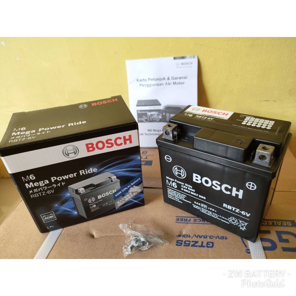 AKI MOTOR VARIO 125/150, CB 150R, SUPRA GTR, SONIC 150 RBTZ-6V BOSCH AGM MF