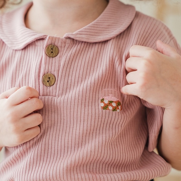 Mooi Atasan Anak Perempuan Laura Rib Top Macaroon Series - Mooi Laura Rib Top - Kaos Anak Perempuan 