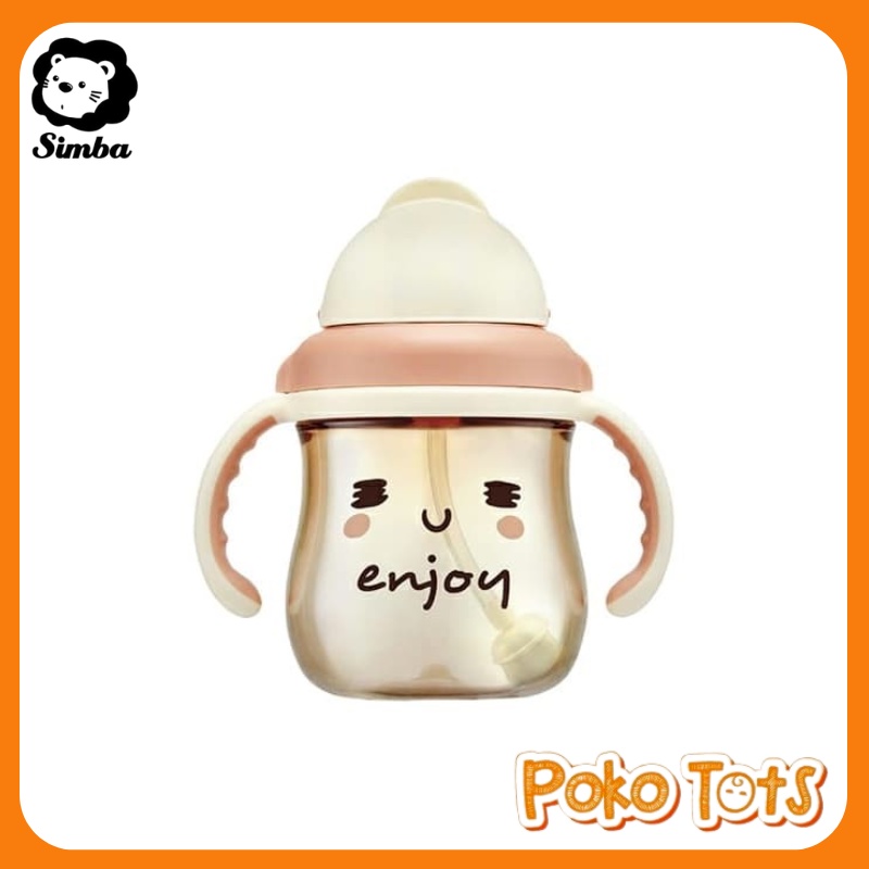 Simba Good Mood PPSU Sippy Cup Pink With Weighted Straw 250ml Botol Minum Sedotan Dengan Pemberat