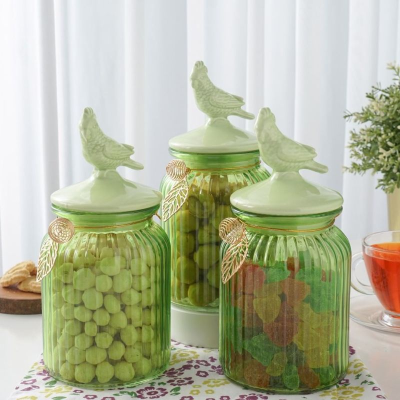 MMS Toples Montella Stripe Love Bird - Green 900 ml Set of 3