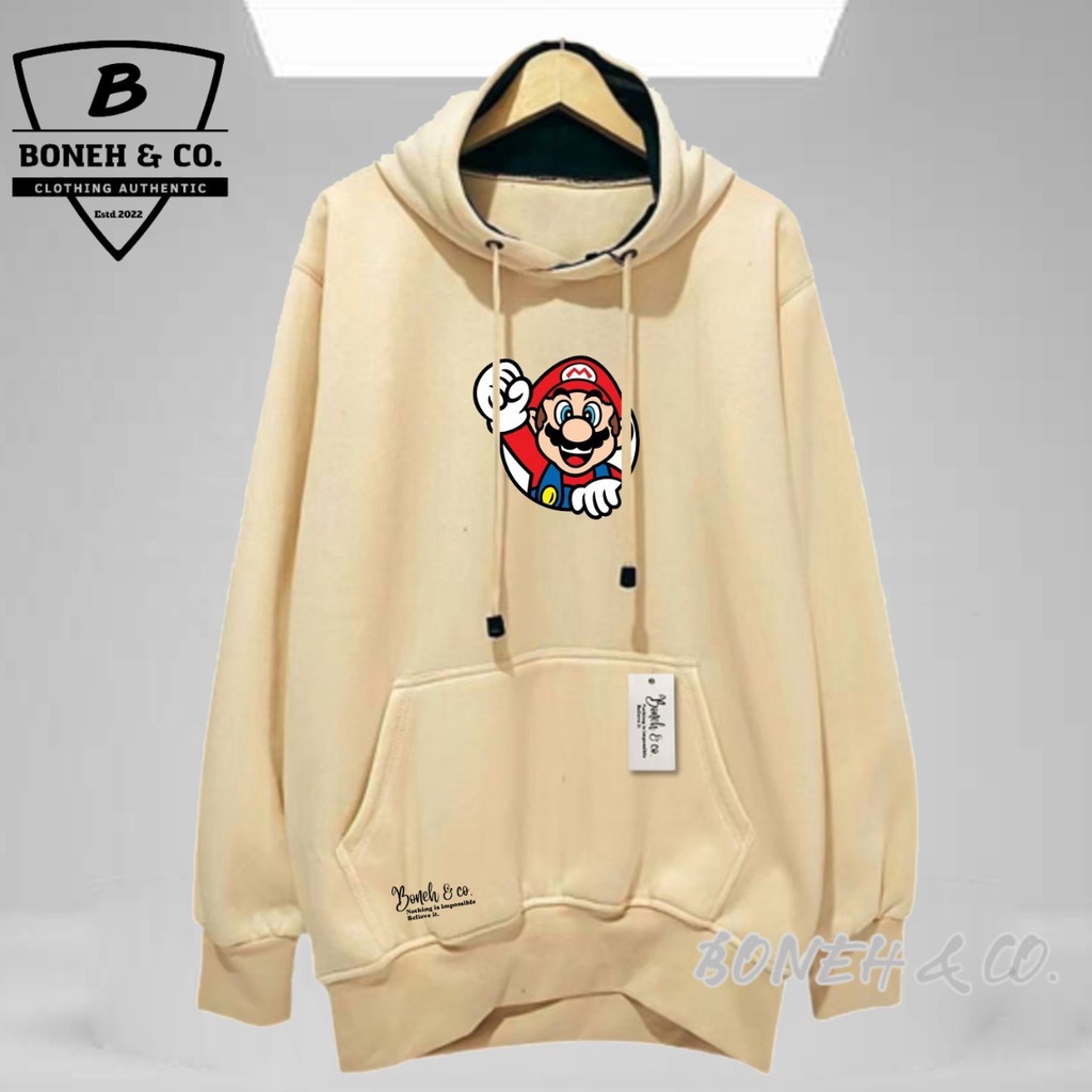 Sweater Hoodie Pria Dan Wanita Original Bahan Katun Tebal Tidak Berbulu Warna Crem Kartun Super Mario Terbaru Terlaris Hudie Jumper Aesthetic Anime Krem Bisa Cod Hudie Terbaru 2023 Simpel Bayar Ditempat