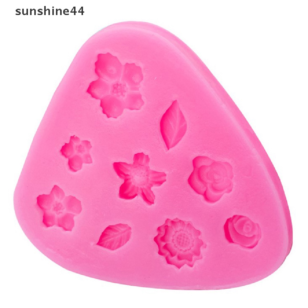 Sunshine Cetakan Silikon Bunga Mawar Mini Fondant Kue Decorag Tools Baking Tools.