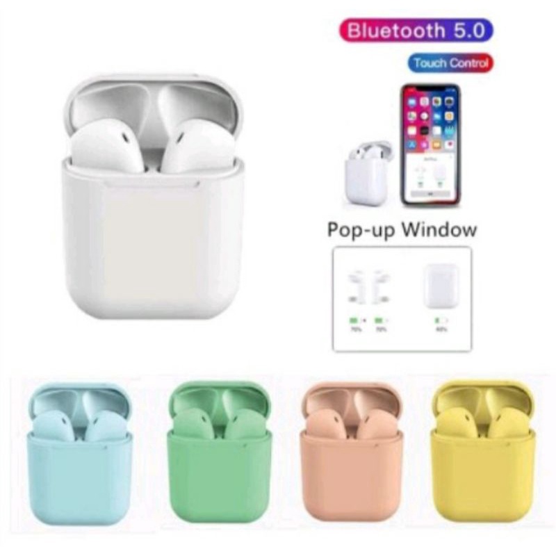Headset Bluetooth Wireless TWS Inpods 12 Macaron Color TWS i12 Headset Wireless