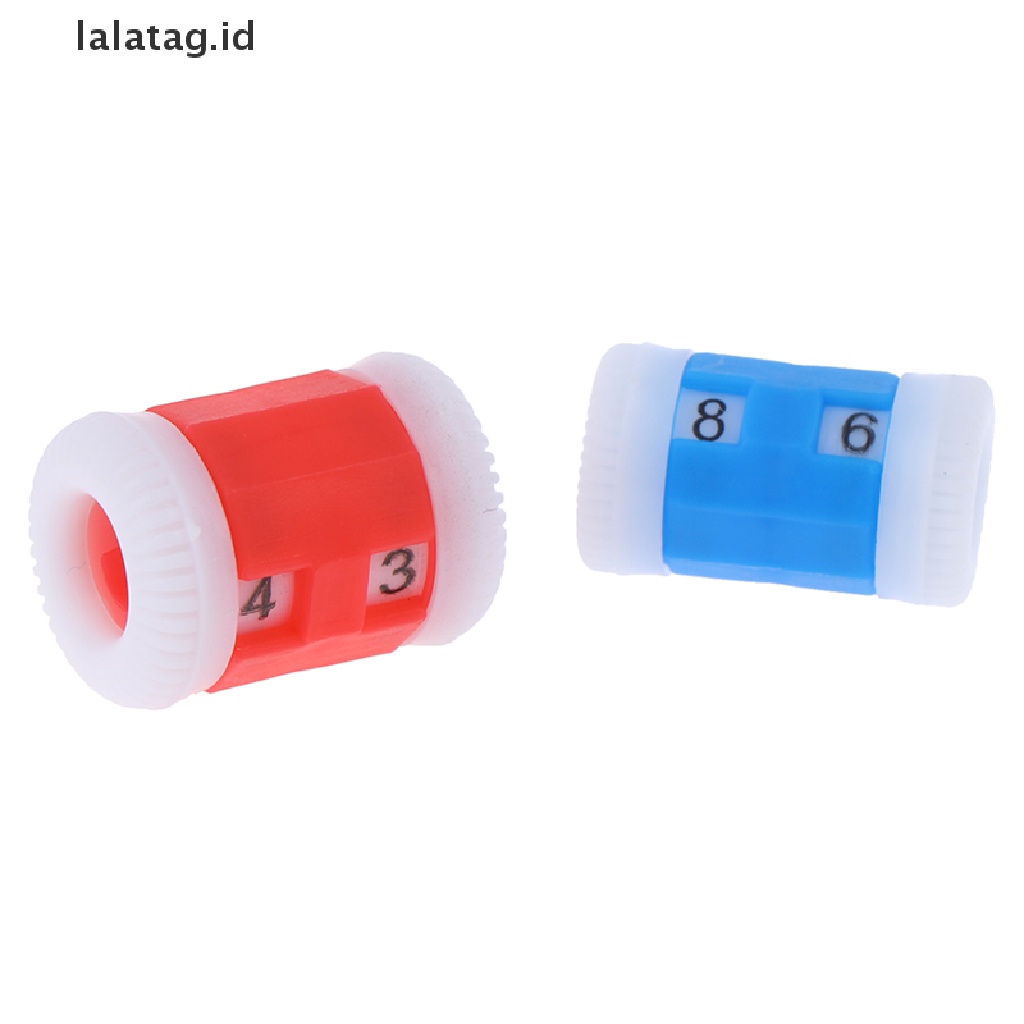 [lalatag] 2merah+2biru Knitg s Row Counter Lines Alat Hitung Angka [ID]