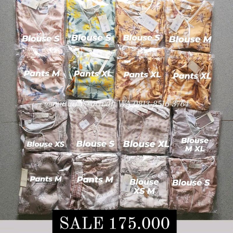 READY STOCK One Set Wearing Klamby Sale Pajamas Nara Piyama Pajamas Baju Tidur Satin Silk Lounge Wea