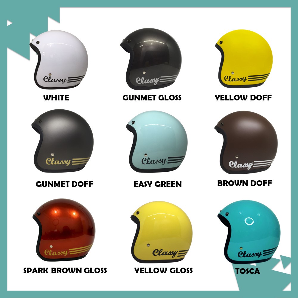 Helm Retro Bogo Dewasa Motif COPO Classy Murah Dengan Kaca