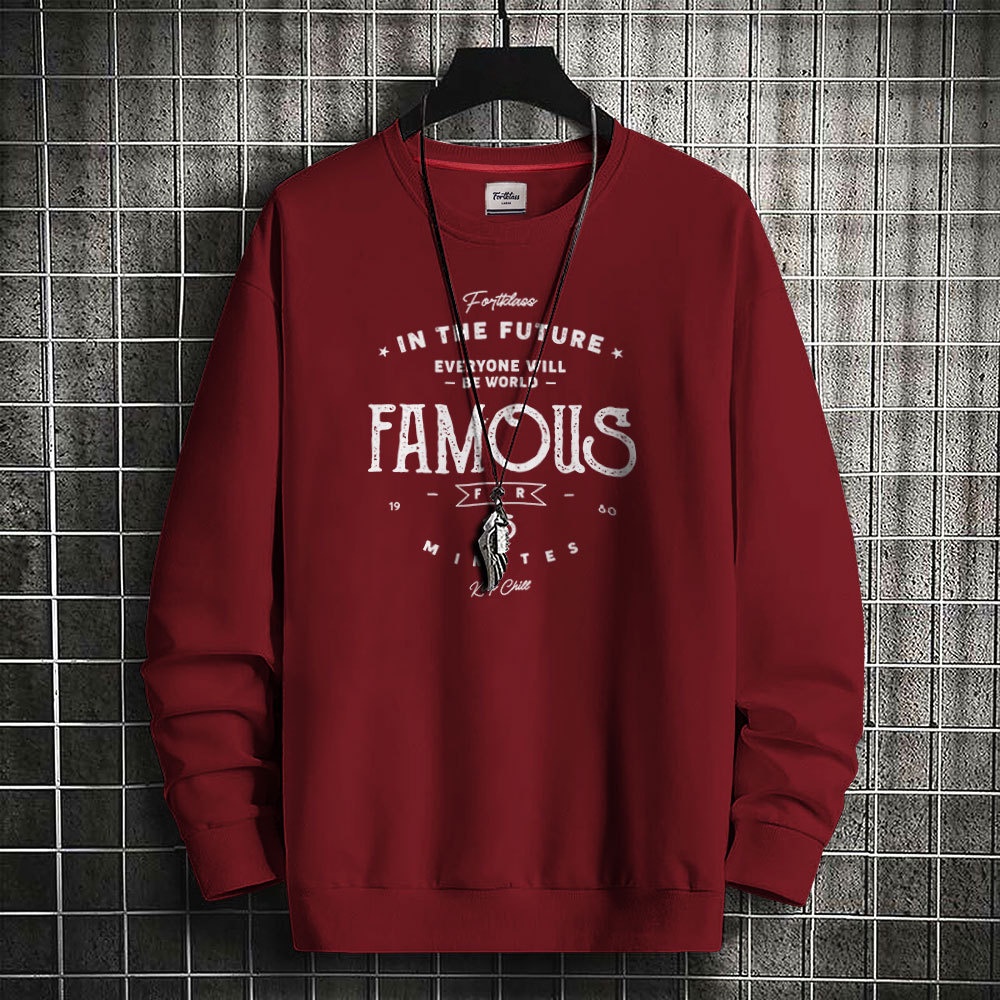 FORTGLASS FAMOUS Outerwear Unisex Sweater Sablon Pria Premium Jaket Pria Jumper Sweater