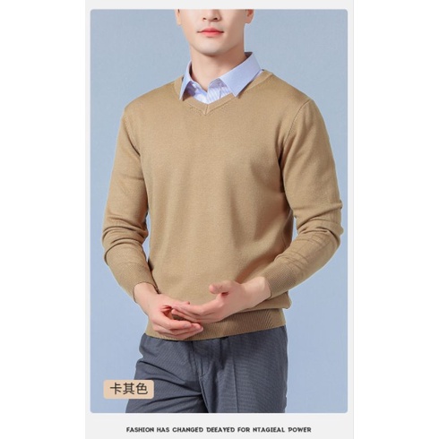 SN - Sweater Rajut Cotton V-Neck Basic Korean style