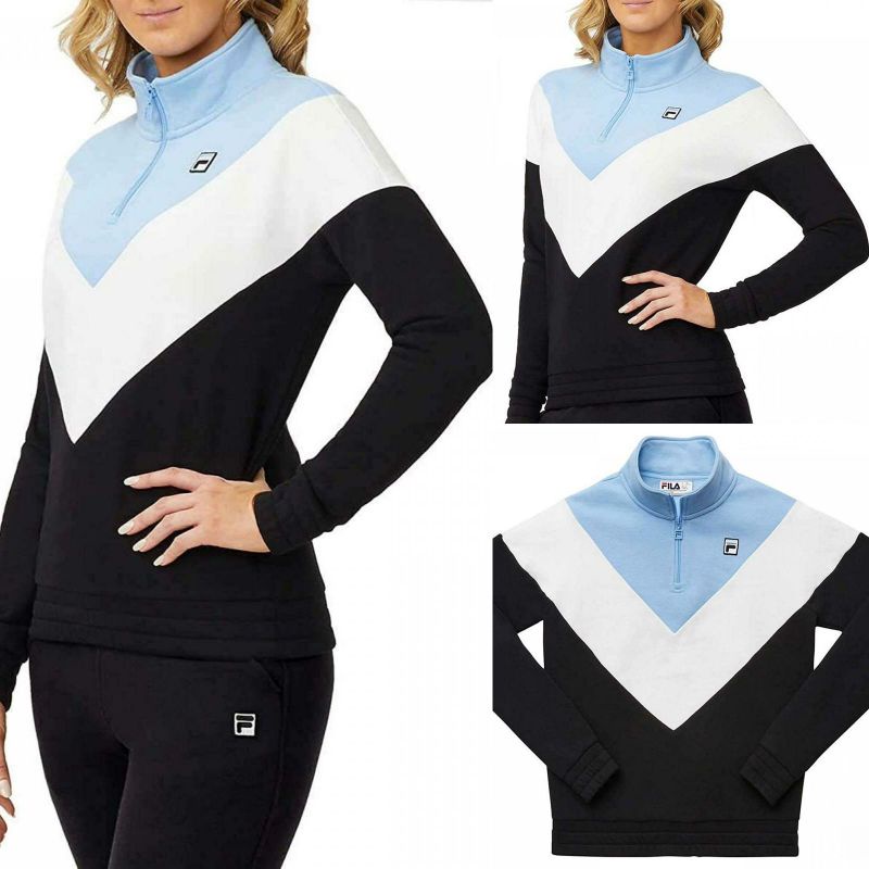 F*LLA logo zip half bordir sweatshirt