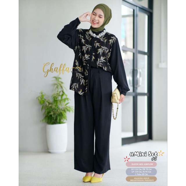MIXI SET #5 BY TULUS SIGNATURE / ONESET WANITA MUSLIMAH / Setelan celana airflow import premium solo
