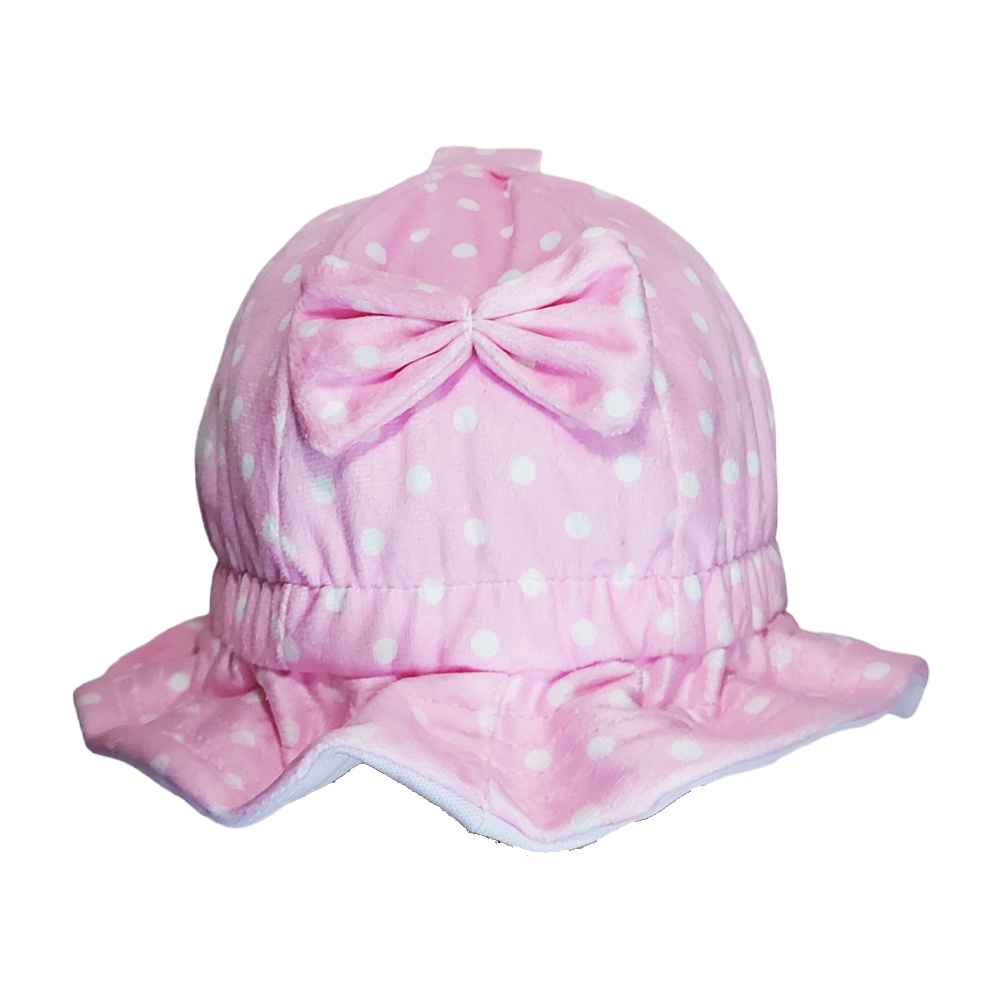 Topi Bucket Hat Anak Bayi Perempuan Model Kerut Pita Fruit Bunga Usia 0 - 1 Tahun