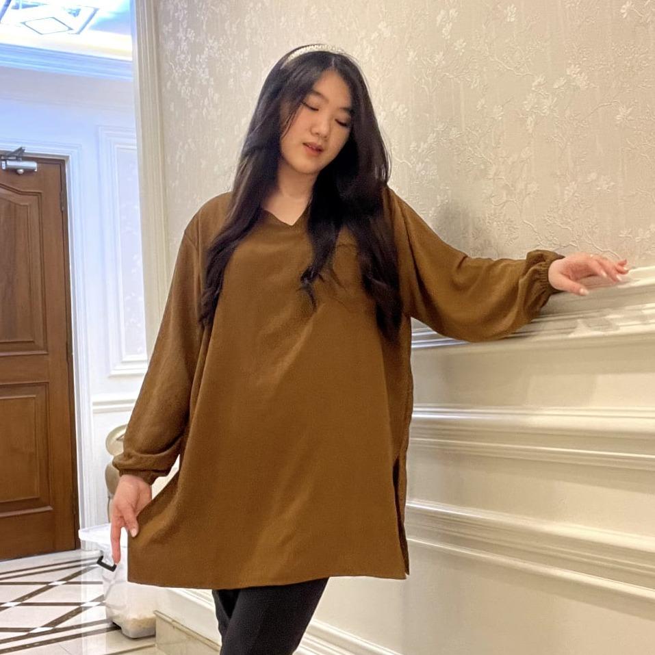 Atasan Pocket Long Square top lengan panjang Moana