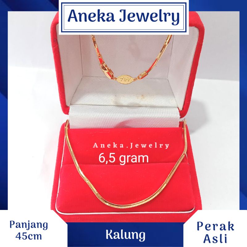 Kalung Flexy Variasi, Sepuh Emas Kuning, Perak 925