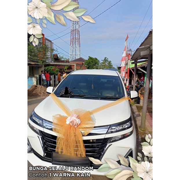 Dekorasi Kap Mobil Pengantin Pernikahan Wedding Car Tile Karangan Bunga Murah Unik Kekinian