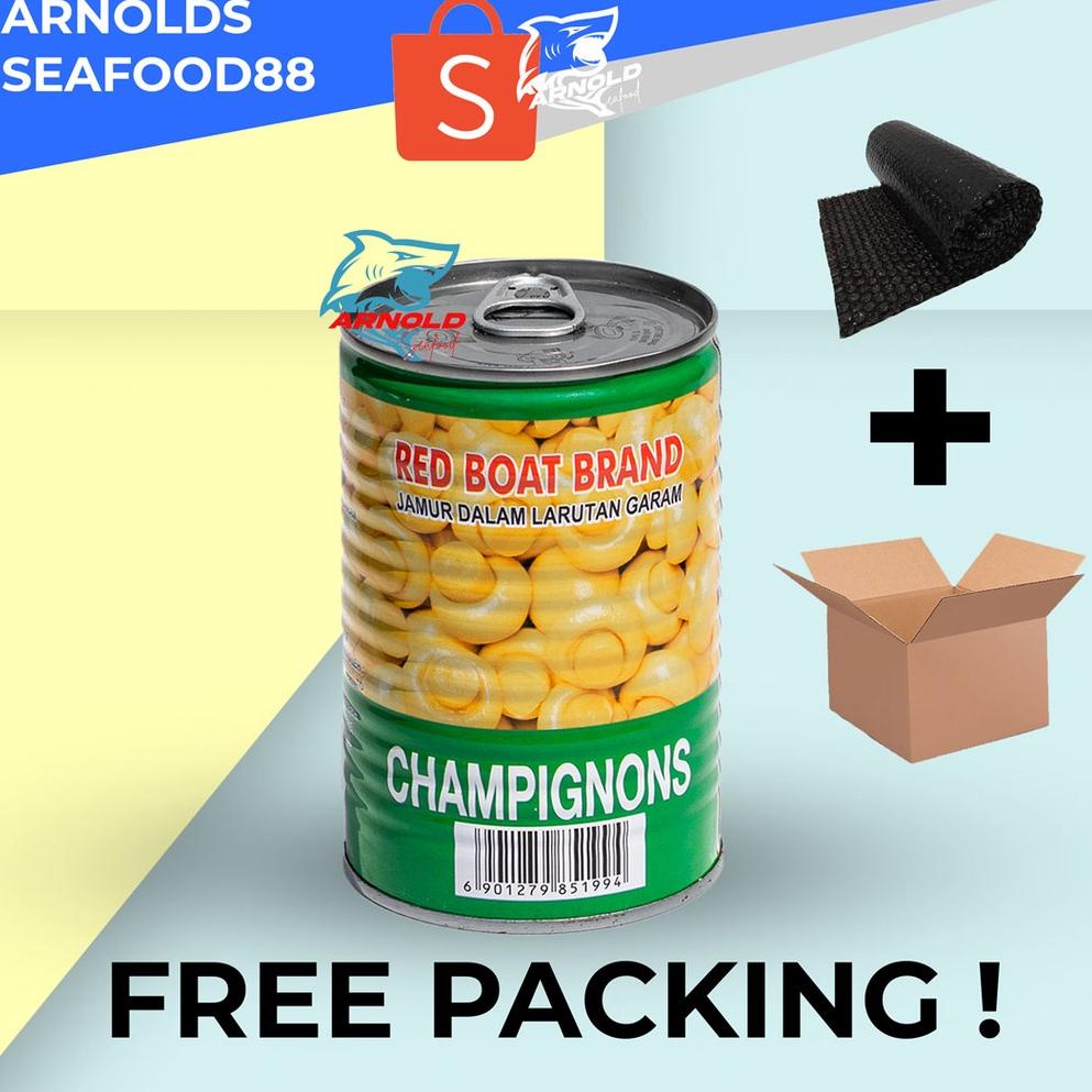 

7.7 sale jamur kancing red boat 425gr / Red Boat mushroom (free packing)