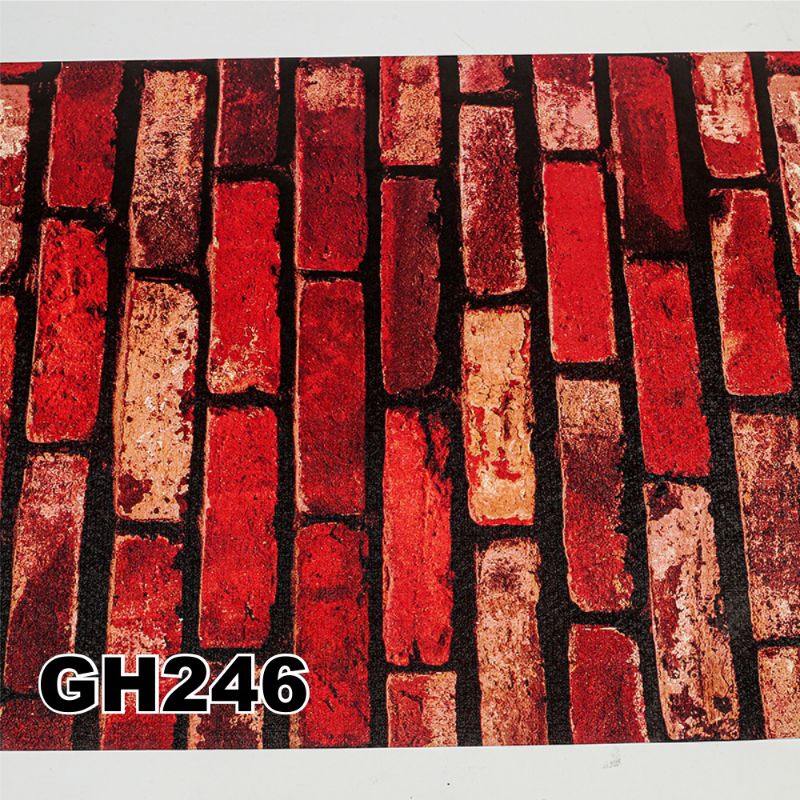 Wallpaper dinding kamar tidur motif batu bata merah  rona aesthetic elegant kekinian