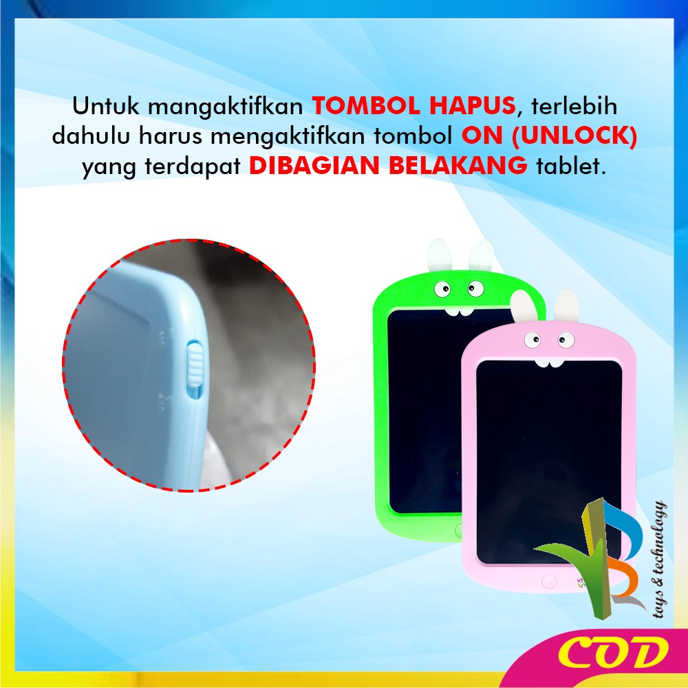 RB-M36 Mainan LCD Writing Drawing Tablet Board 8.5 inch Papan Tulis Karakter Mainan Edukasi Anak
