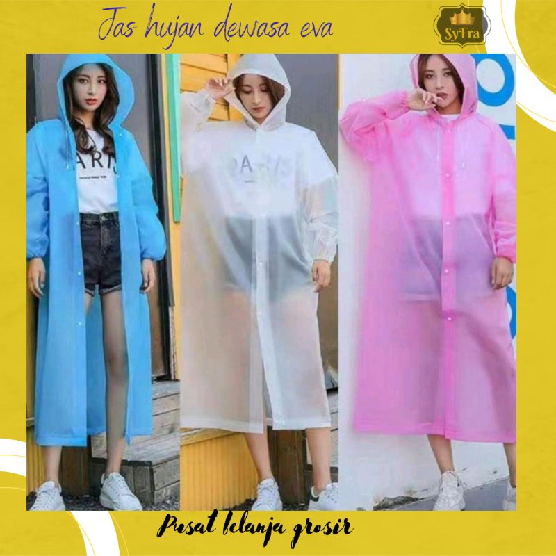 Jas hujan Import Mantel Raincoat eva lucu terawang polos ringan Murah