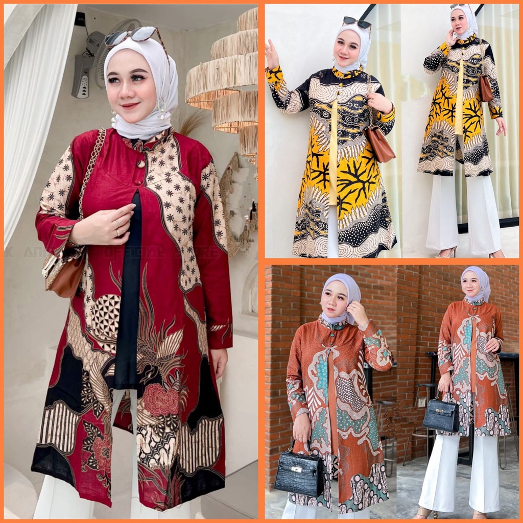 Jual Tunik Batik Terbaru Kekinian Modern Atasan Batik Wanita Kerja ...