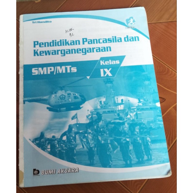 PPKN ,BUMI AKSARA SMP KELAS 9 K13 TANPA SAMPUL/KAPER