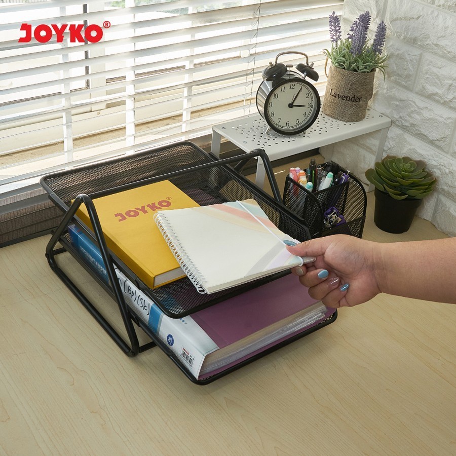 Document Letter Paper Tray Rak Besi 2 Tier Tingkat Susun Joyko DT-40