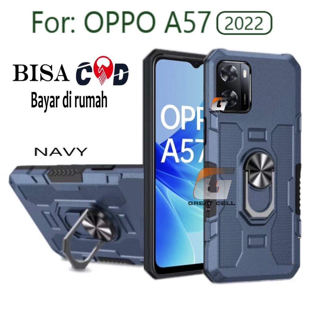 CASING OPPO A57 (2022)- HARD CASE STANDING  ROBOT  HIT EYE RING--SOFT CASE STANDING ROBOT OPPO A57 (