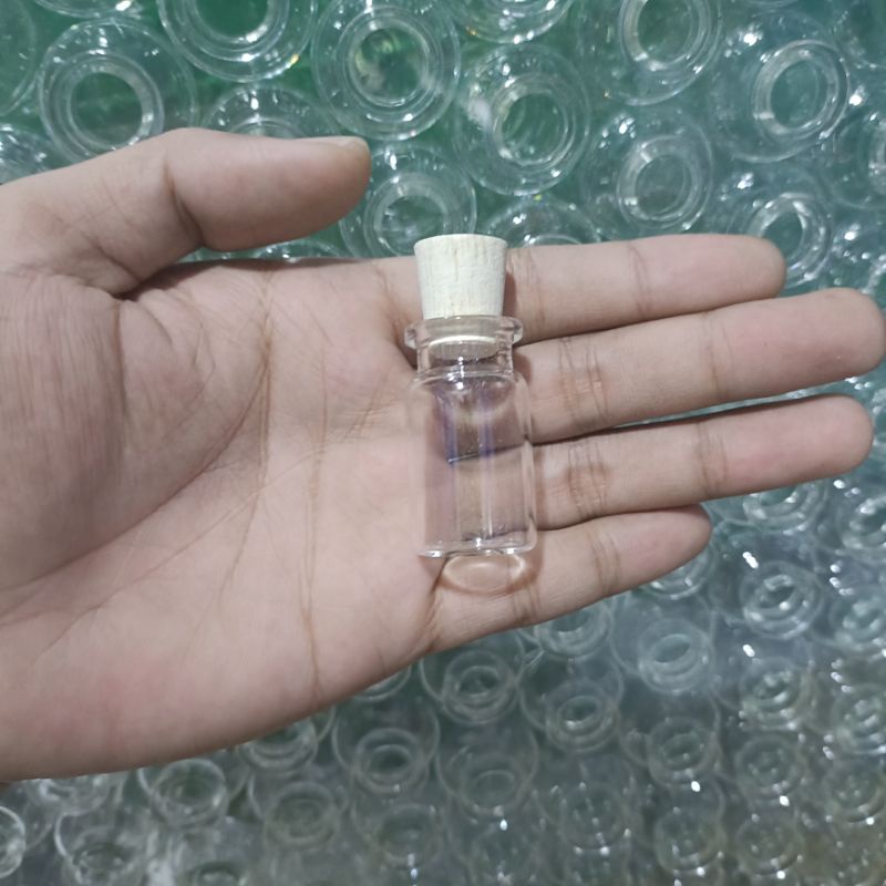 Botol Hias 5ml Tutup Gabus / Botol Kaca 5ml tutup kayu