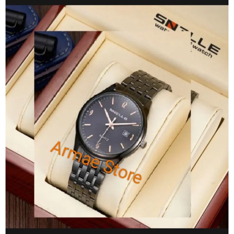 Snilie Jam Tangan Couple Waterproof Stainlees Steel