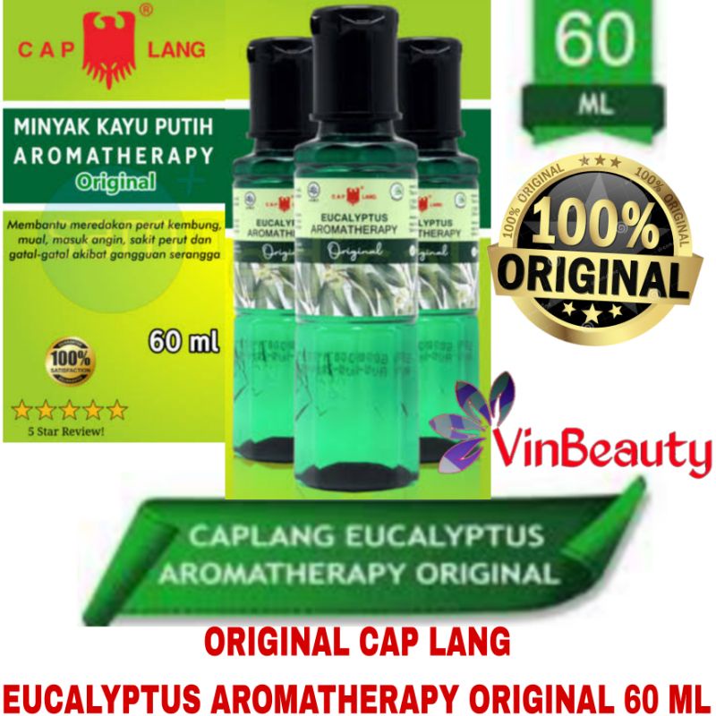 ORIGINAL CAP LANG EUCALYPTUS AROMATHERAPY ORIGINAL 60 ML TUTUP HITAM / CAPLANG AROMATHERAPY ORIGINAL 60ML